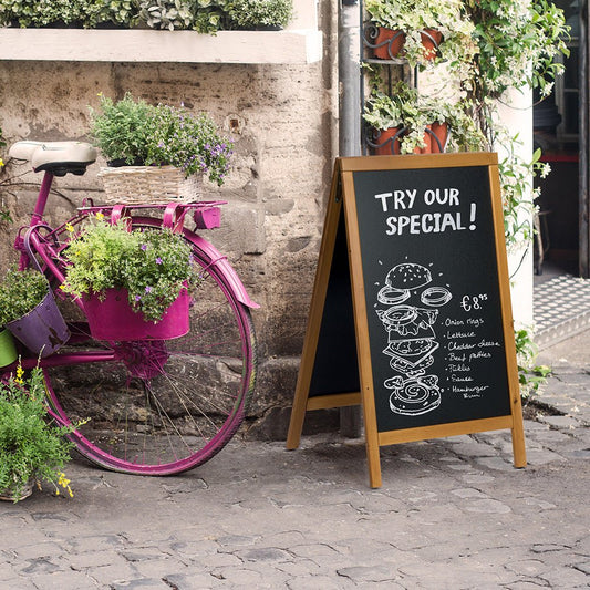 Securit® Holz Kundenstopper 85x55cm, Hellbraun, Outdoor - Kundenstopper - Speedjust Schweiz