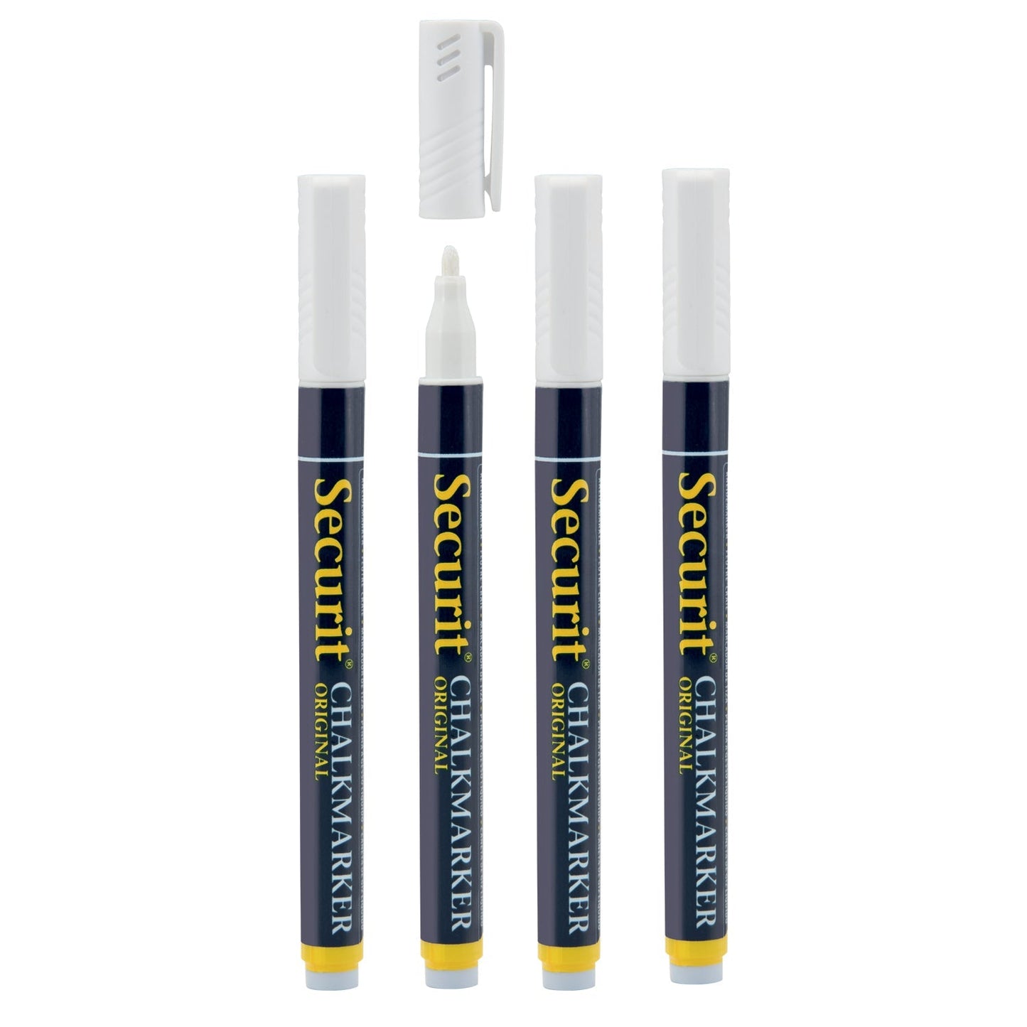 Securit® Kreidemarker, 1 - 2mm, 4er - Set, Weiss - Kreidemarker - Speedjust Schweiz