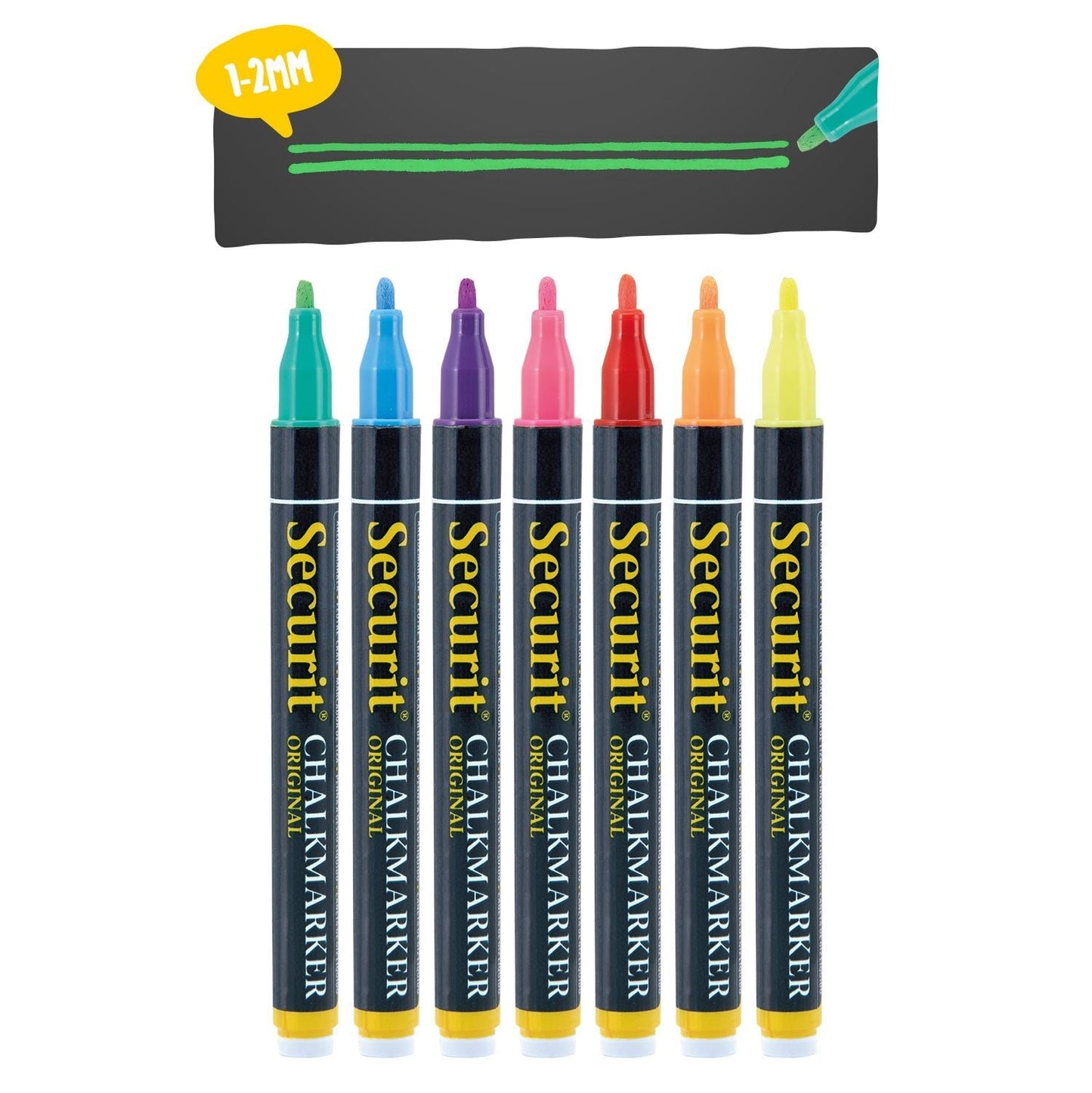 Securit® Kreidemarker, 1 - 2mm, 7er - Set, Farbig - Kreidemarker - Speedjust Schweiz