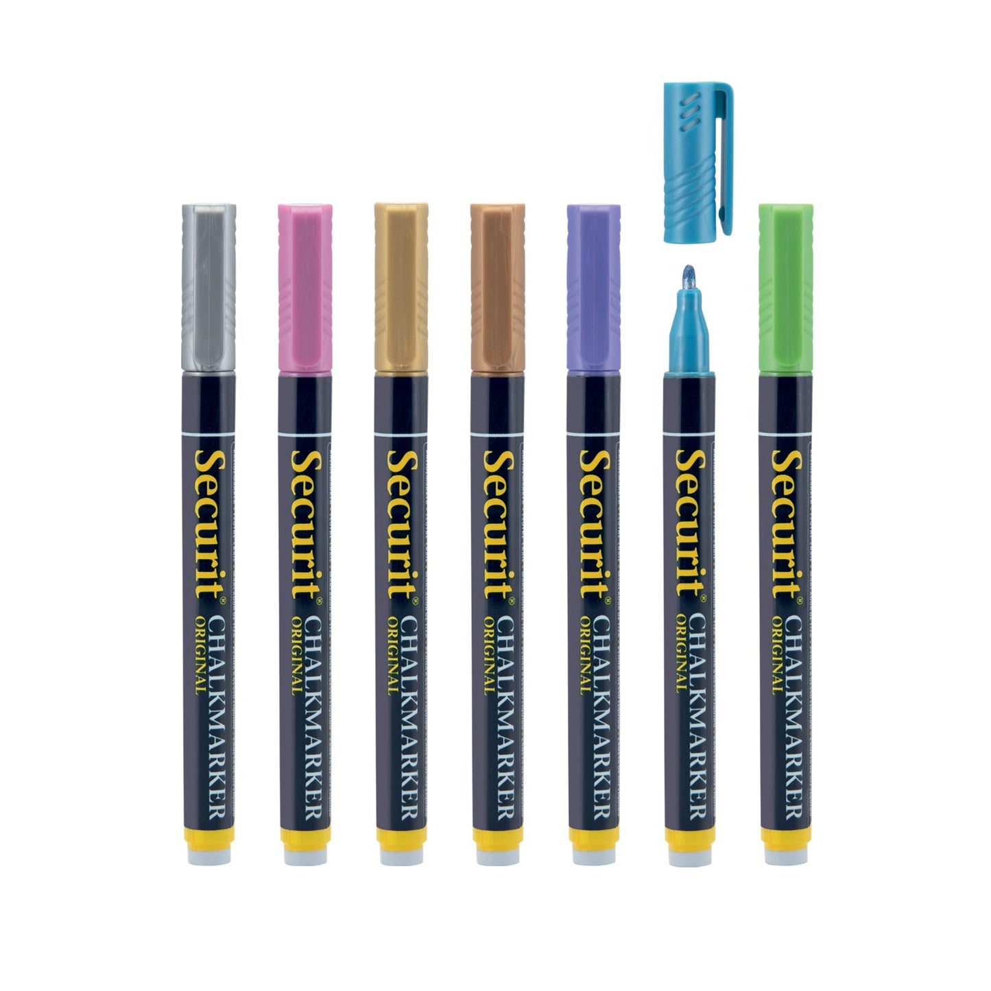 Securit® Kreidemarker, 1 - 2mm, 7er - Set, Metallisch - Kreidemarker - Speedjust Schweiz