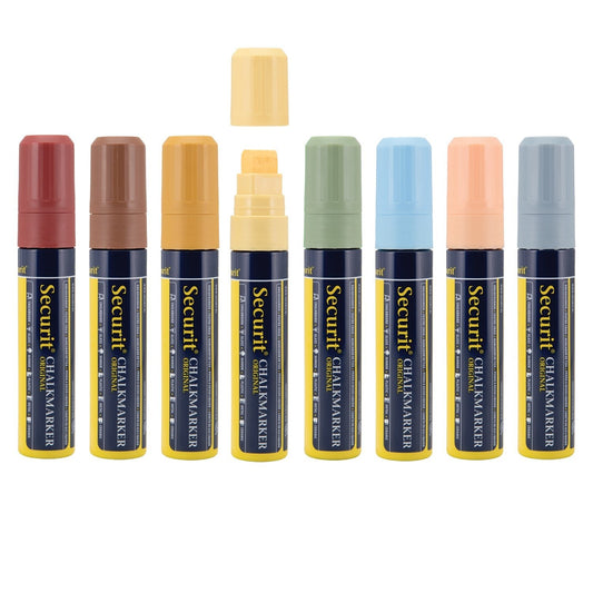 Securit® Kreidemarker, 7 - 15mm, 8er - Set, Erdfarben - Kreidemarker - Speedjust Schweiz