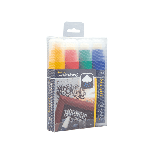 Securit® Kreidemarker Wasserfest, 7 - 15mm, 4er - Set, Farbig - Kreidemarker - Speedjust Schweiz