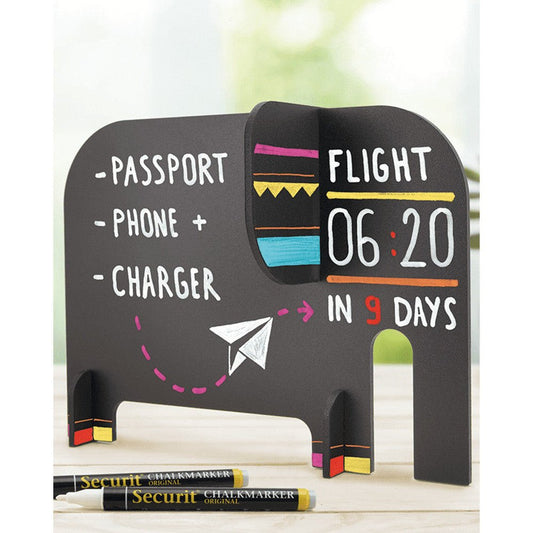 Securit® Tischkreidetafel 3D, "Elefant" zum Selbstaufbauen, 20x14cm - Tischaufsteller / Tags - Speedjust Schweiz