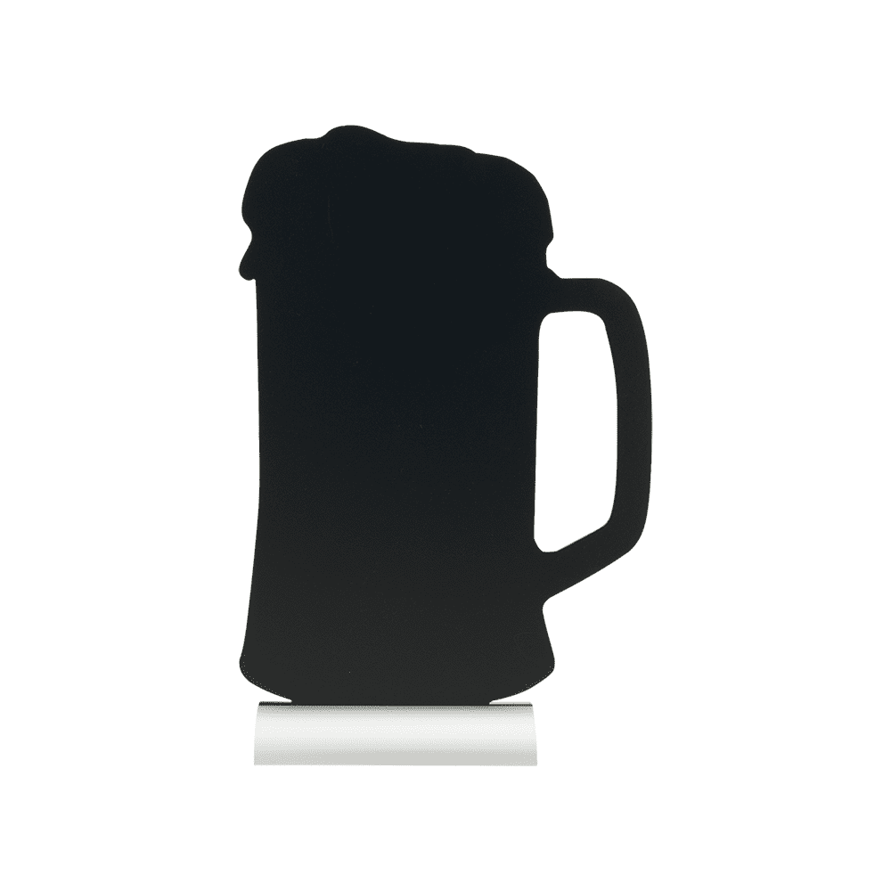 Securit®, Tischkreidetafel Aufsteller mit Aluminiumfuss, "Bier" Form - Silhouette, 21x34cm - Tischaufsteller / Tags - Speedjust Schweiz