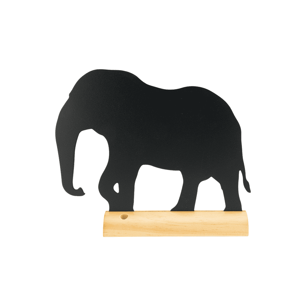 Securit® Tischkreidetafel „Elefant“ Aufsteller 30×24cm mit Holzfuss - Tischaufsteller / Tags - Speedjust Schweiz
