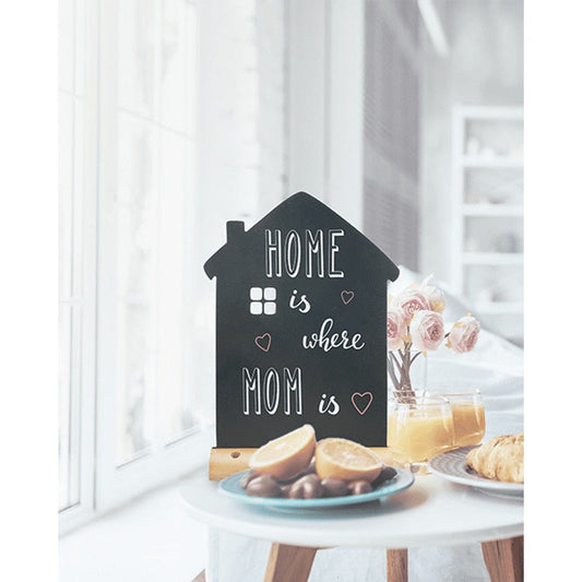 Securit® Tischkreidetafel „Haus“ Aufsteller 23×32 cm mit Holzfuss - Tischaufsteller / Tags - Speedjust Schweiz