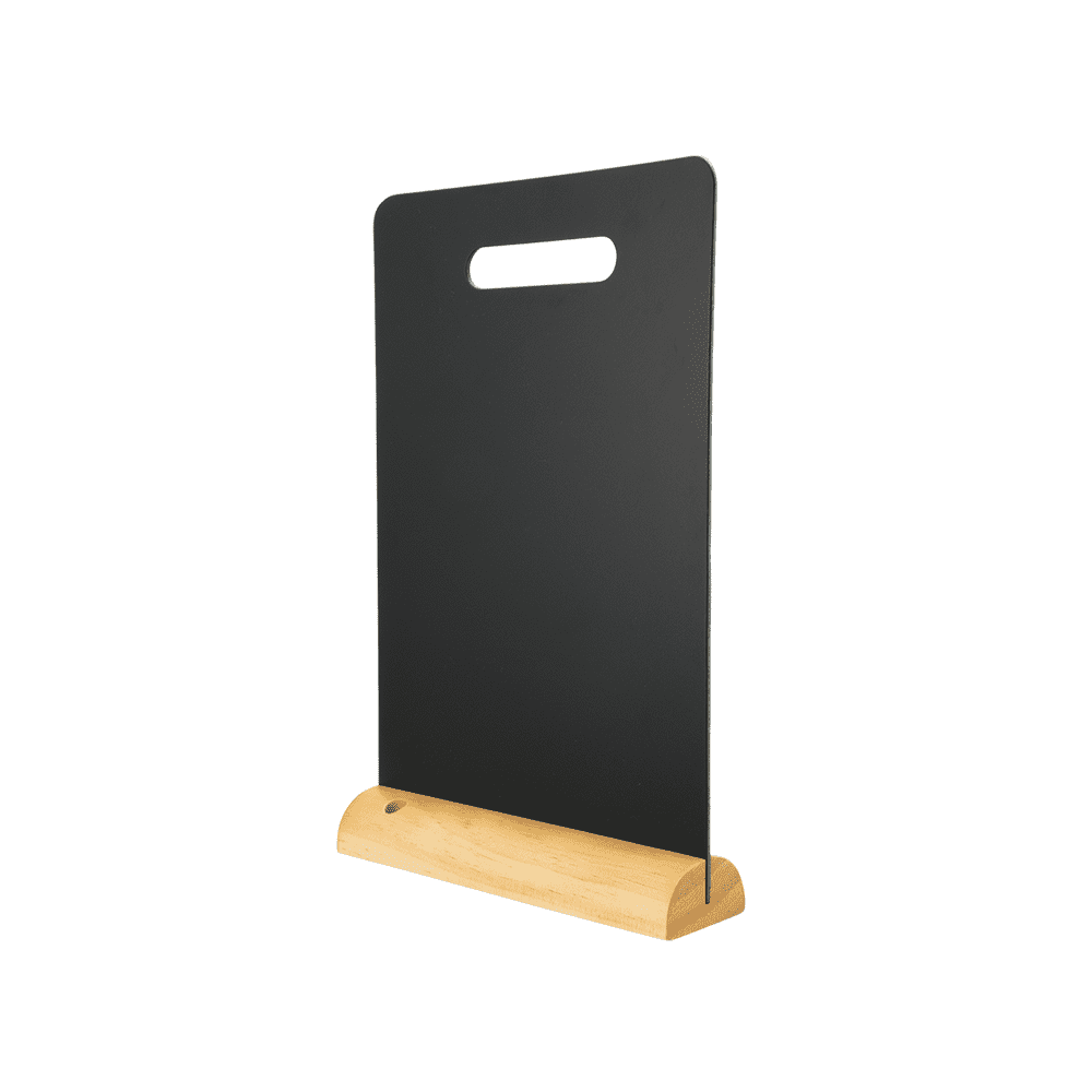 Securit® Tischkreidetafel "Rechteck mit Griff" Aufsteller 21×34 cm mit Holzfuss - Tischaufsteller / Tags - Speedjust Schweiz