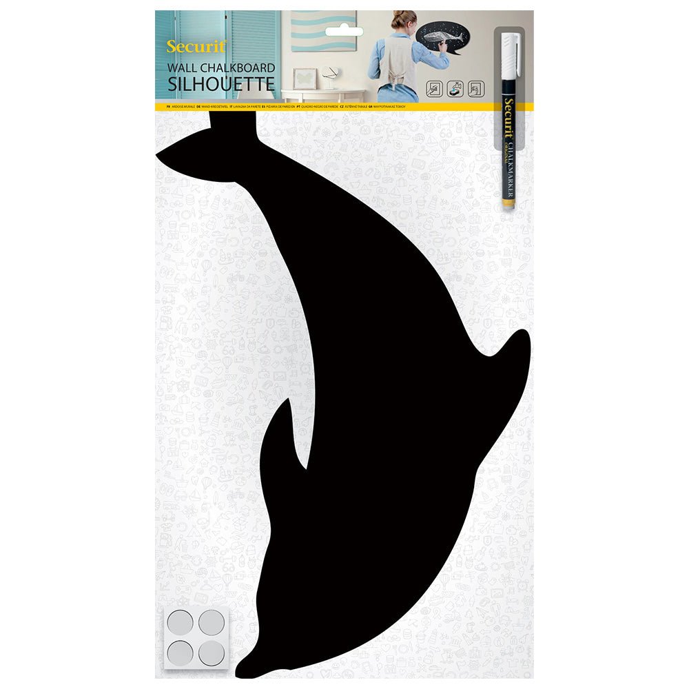 Securit® Wandkreidetafel Silhouette Delfin, 50x26cm - Wandtafel - Speedjust Schweiz