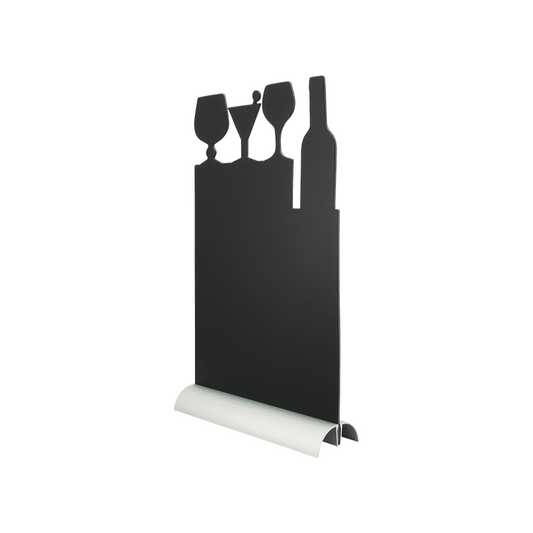 Securit®, Tischkreidetafel Aufsteller mit Aluminiumfuss, "Cocktail" Form-Silhouette, 21x35cm