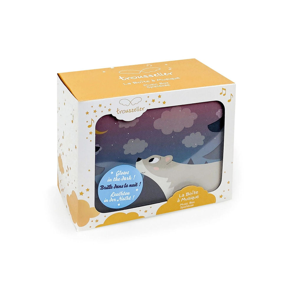 Portagioie con musica, orso nella foresta