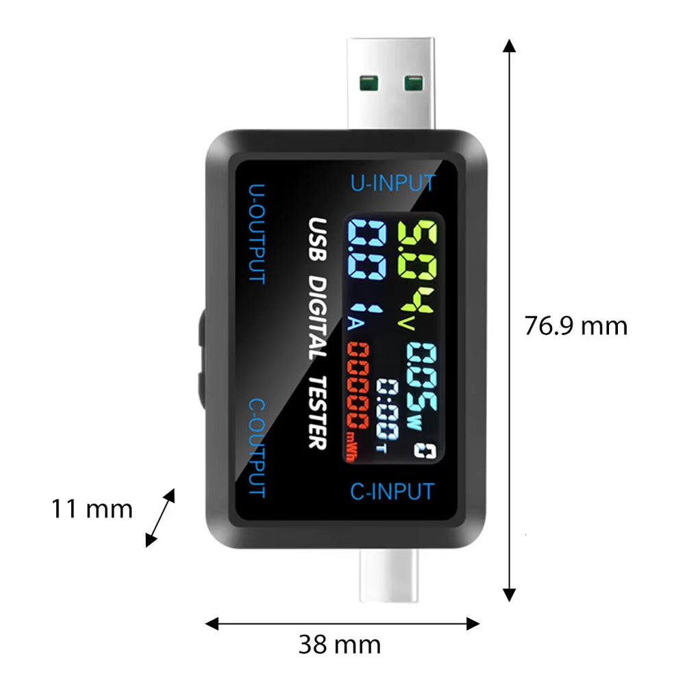 USB-C + USB Digital Power Tester