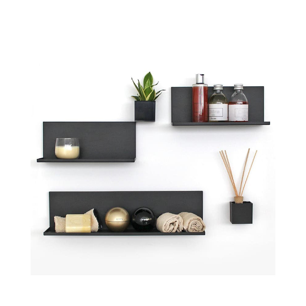 KalaMitica® Magnetisches Wandregal "Kostas", 50cm, Schwarz