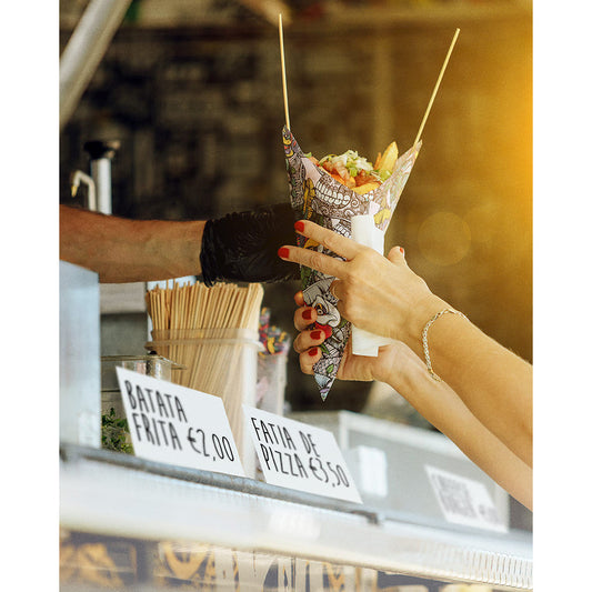 Securit® Kreidetafel TAGs A7 Weiss, inkl. 1 Securit® Kreidestift, 4 Spikes und 4 transparenten Haltern, 20er Set