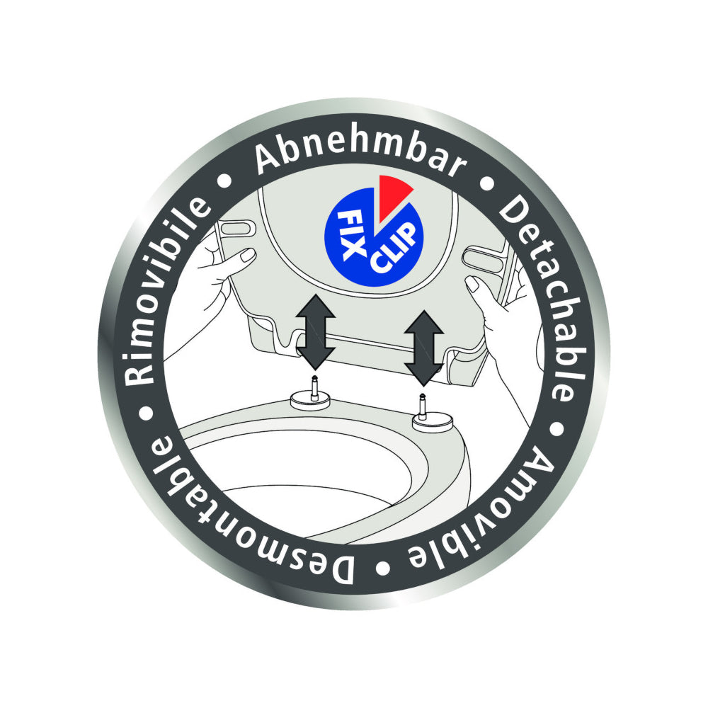 Sedile WC bianco esclusivo n. 1 con chiusura facile