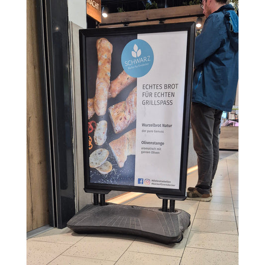 Kundenstopper Alu mit Wassertank, WindPro Basic, Schwarz, Outdoor