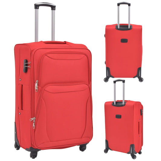 Set di 3 trolley morbidi rossi
