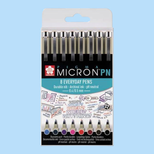 Sakura Pigma Micron PN Fineliner Set, 8 Stück