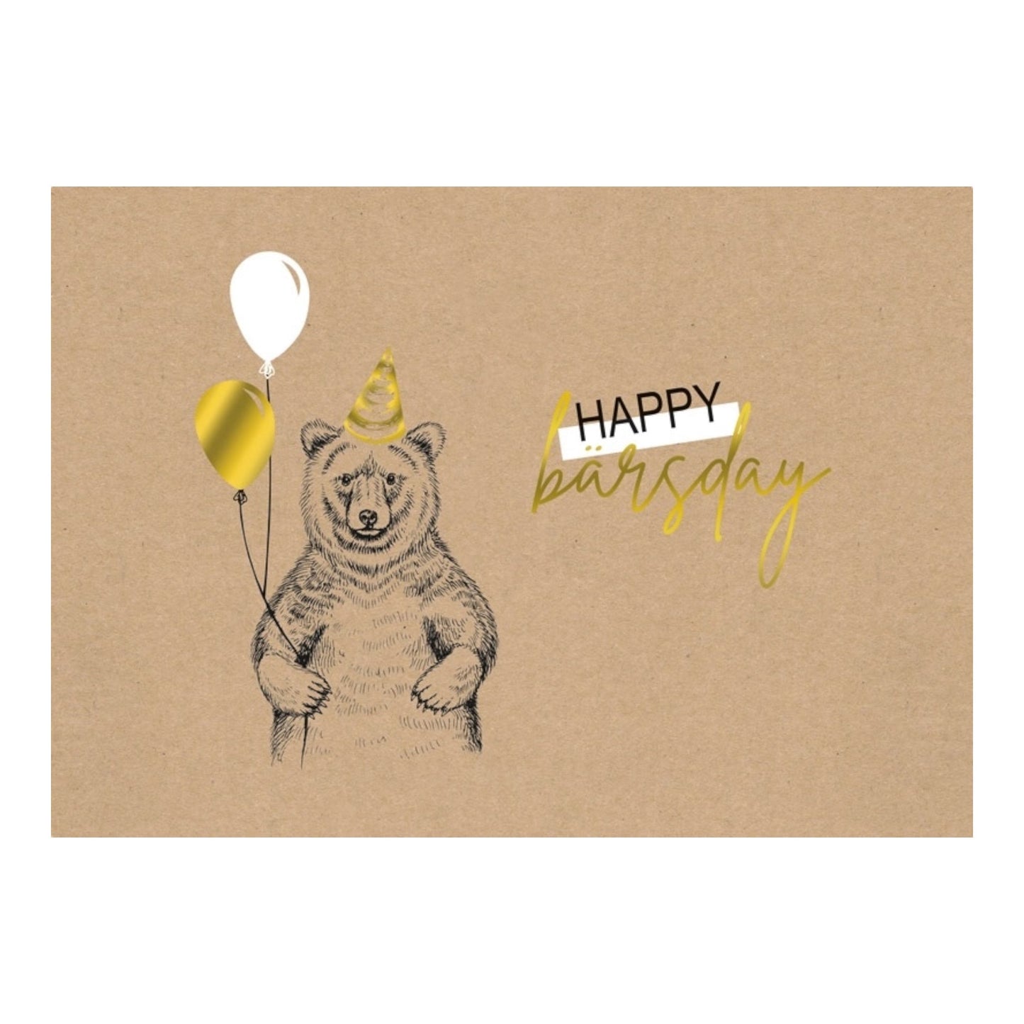 Postkarte Happy Bärsday
