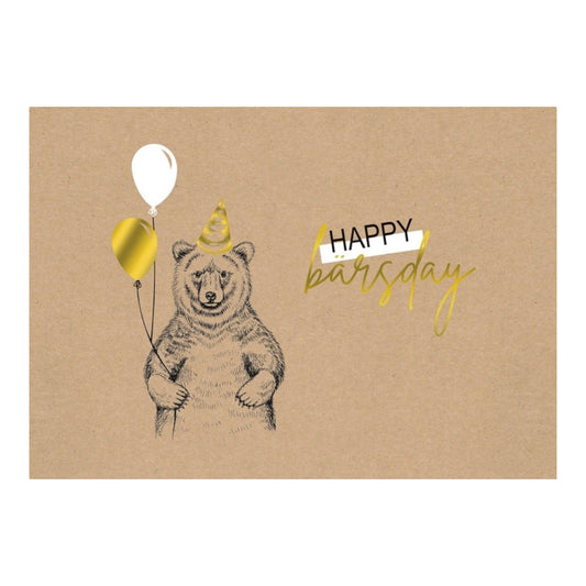 Postkarte Happy Bärsday