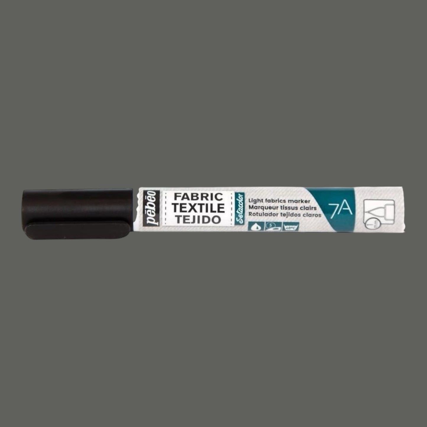 Pébéo Setacolor Stoffmarker 7A – Schwarz, für helle Stoffe