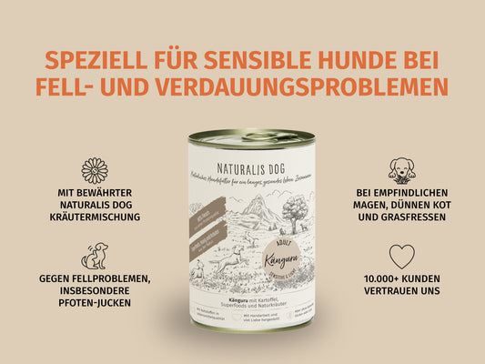 Känguru mit Kartoffel und Naturkräutern