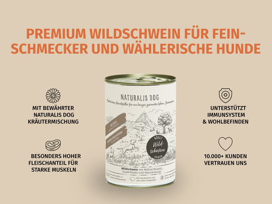 Wildschwein mit Karotte und Naturkräuter