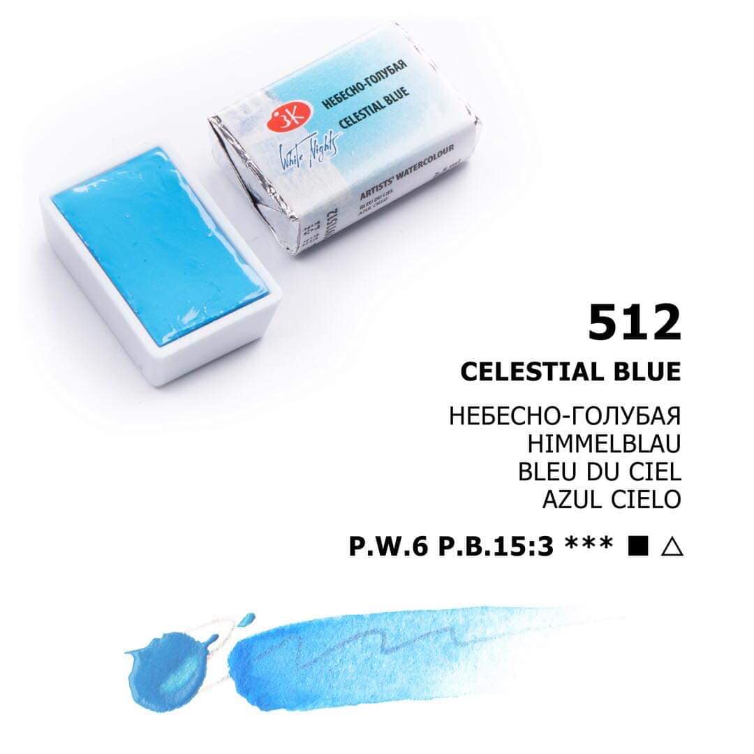 White Nights Aquarellfarbe Näpfchen № 512 Himmelblau