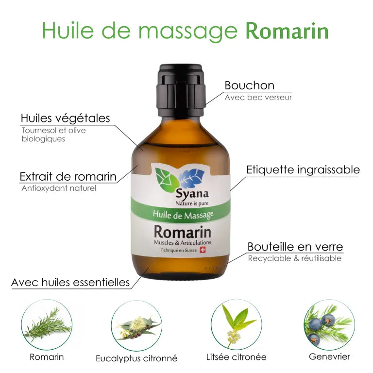 Syana Huile de Massage Romarin – Comfort and Relaxation for Muscles & Joints 🌿