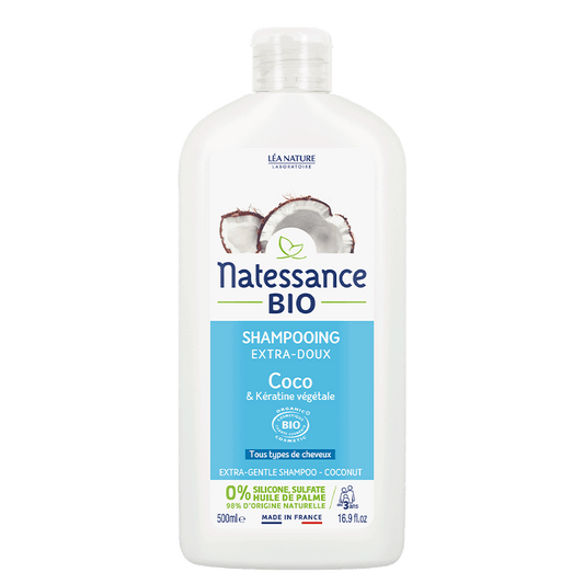NATESSANCE - Extra-Gentle Shampoo with Organic Coconut Oil - Nourish Your Hair! 🥥✨