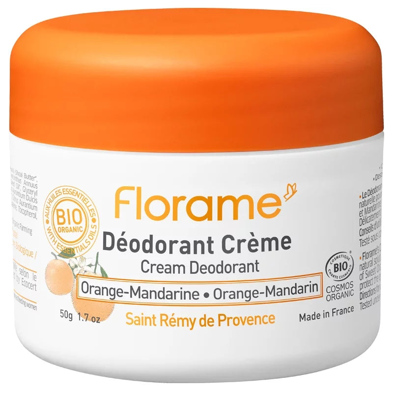 FLORAME - Organic Cream Deodorant Orange & Mandarin - Fresh & Zesty Protection! 🍊✨