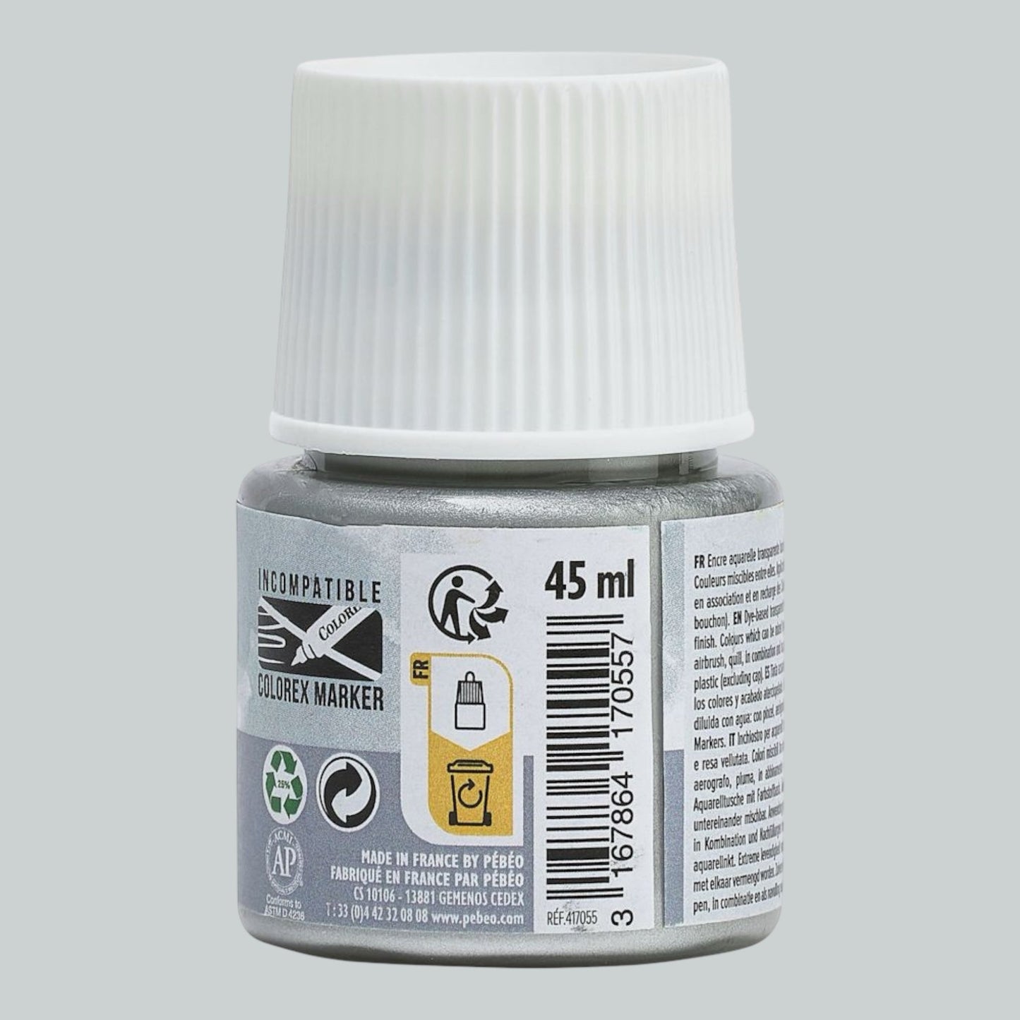 Pebeo Colorex Inks - Silver, 45 ml