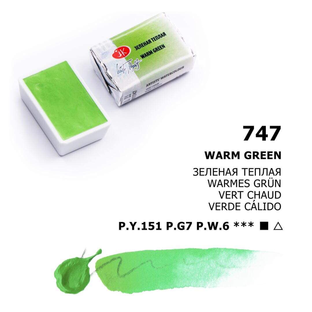 White Nights Aquarellfarbe Näpfchen № 747 Warmes Grün