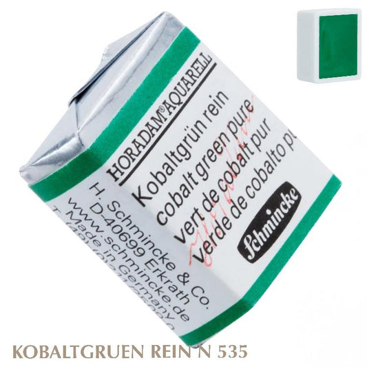 Schmincke HORADAM Aquarellfarbe  1/2 Näpfchen № 535 Kobaltgruen Rein