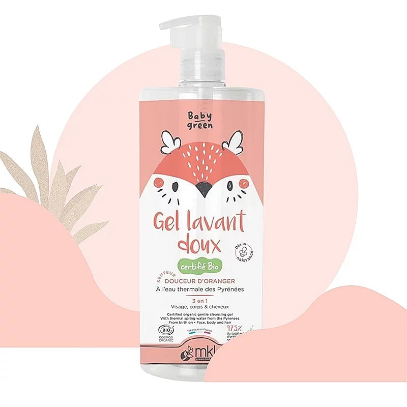 MKL GREEN NATURE - Gentle Baby Wash Gel with Orange Blossom (1L) - Soothing Cleanliness for Your Baby! 🌼💧