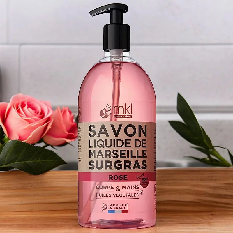 MKL GREEN NATURE - Rose Liquid Marseille Soap (1L) - Luxurious Cleanliness Awaits You 🌹🧼💧