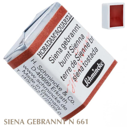 Schmincke HORADAM Aquarellfarbe  1/2 Näpfchen № 661 Siena Gebrannt