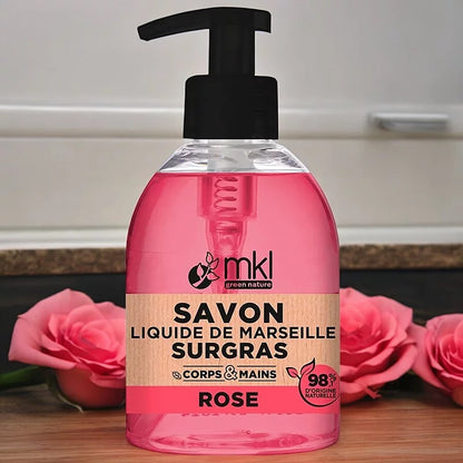 MKL GREEN NATURE - Rose Liquid Marseille Soap (300ml) - Indulge in Pure Freshness 🌹🧼