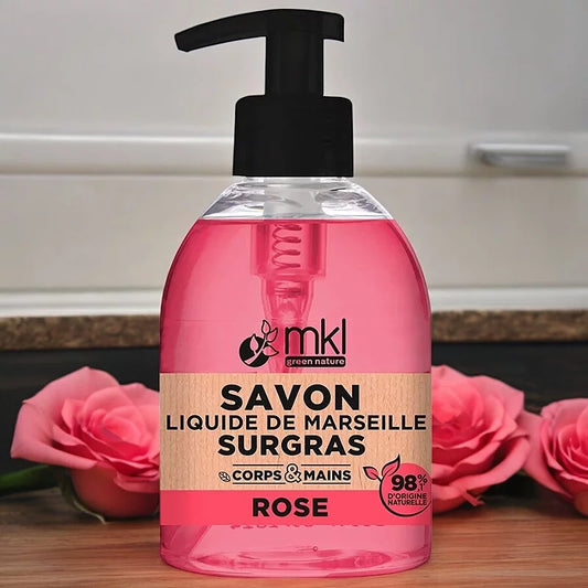 MKL GREEN NATURE - Rose Liquid Marseille Soap (300ml) - Indulge in Pure Freshness 🌹🧼