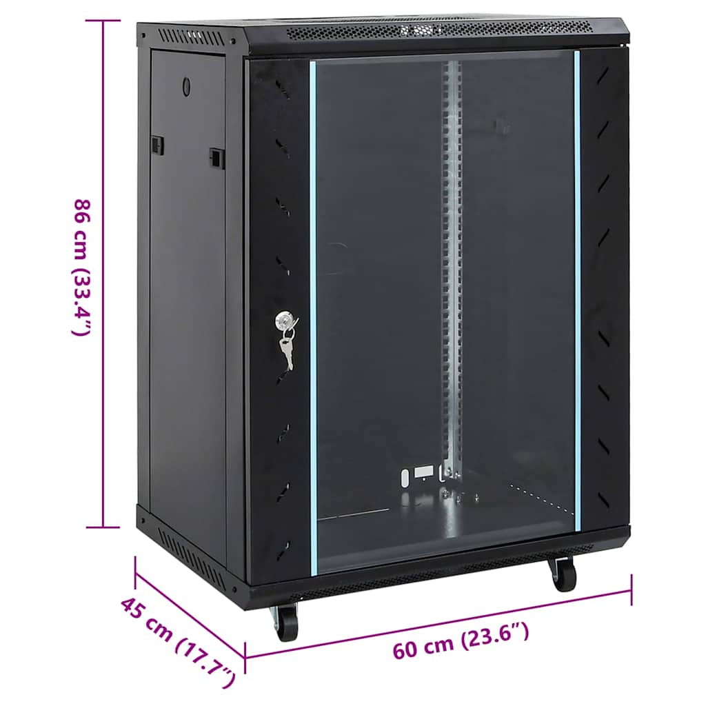 15U Netzwerkschrank 19" IP20 Schwarz 60x45x86 cm - Speedjust Schweiz