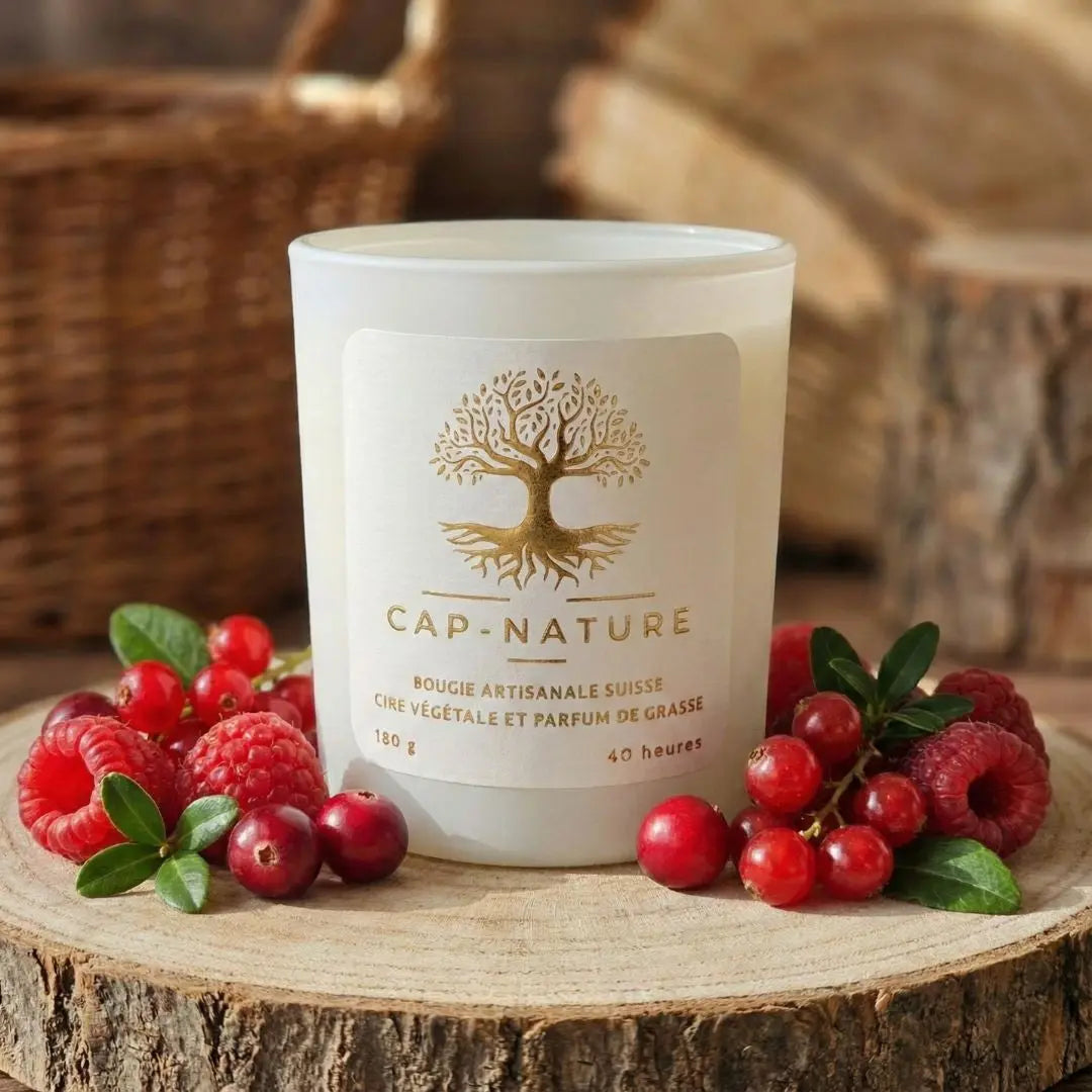 Bougie Parfumée "Rouge de fruits" - Cire de Soja - Parfum de Grasse