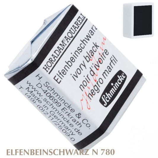 Schmincke HORADAM Aquarellfarbe  1/2 Näpfchen № 780 Elfenbeinschwarz
