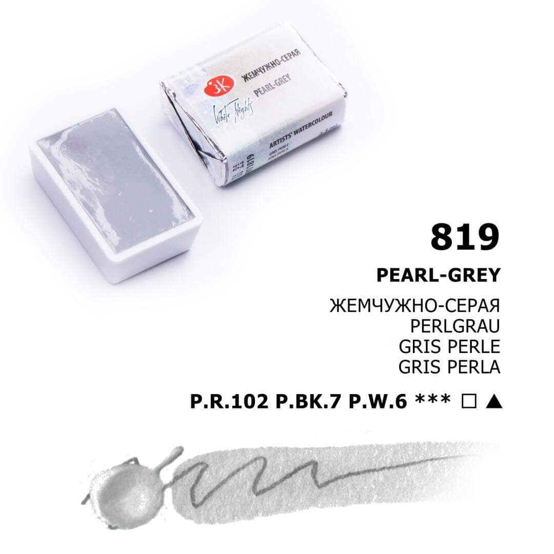 White Nights Aquarellfarbe Näpfchen Näpfchen № 819 Perlgrau