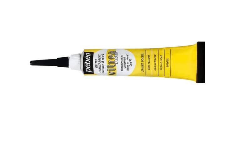 Pébéo Vitrea 160 Reliefpaste Sonnengelb Transparent
