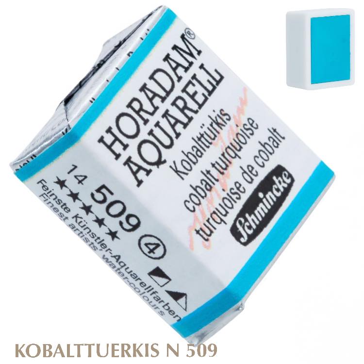 Schmincke HORADAM Aquarellfarbe  1/2 Näpfchen № 509 Kobalttuerkis