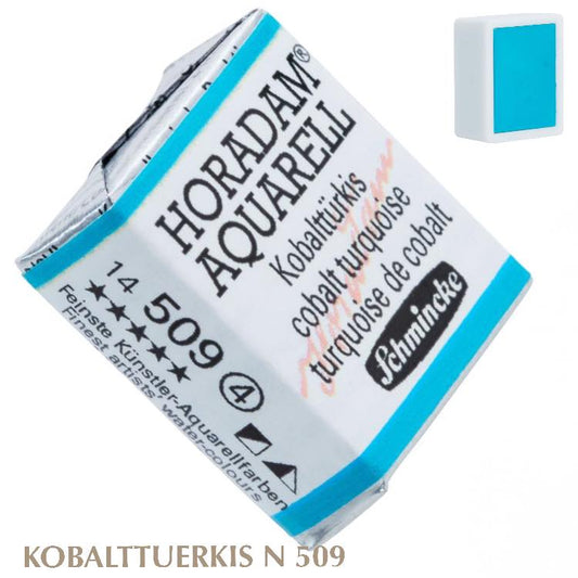 Schmincke HORADAM Aquarellfarbe  1/2 Näpfchen № 509 Kobalttuerkis