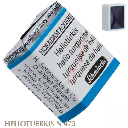 Schmincke HORADAM Aquarellfarbe  1/2 Näpfchen № 475 Heliotuerkis