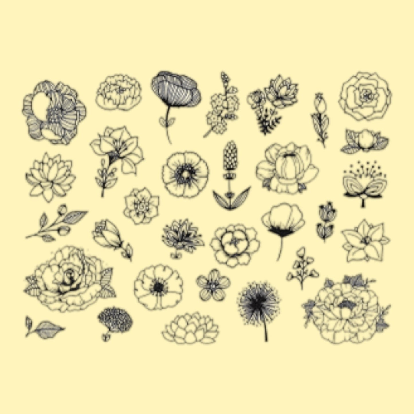 Aladine. Stempelset Flowers 31 Stk. inkl. Stempelkissen