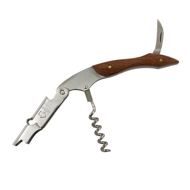 Deluxe Kellnermesser mit Holzgriff & Korkenzieher
