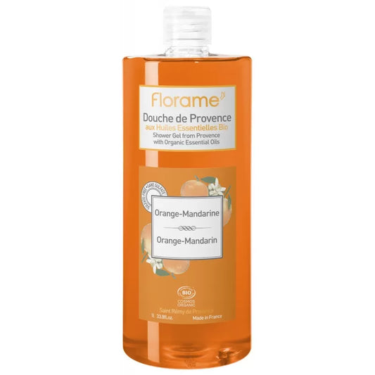 FLORAME - Organic Provence Shower Gel, Orange - Mandarin - Refresh & Rejuvenate Your Skin! 🍊🛁