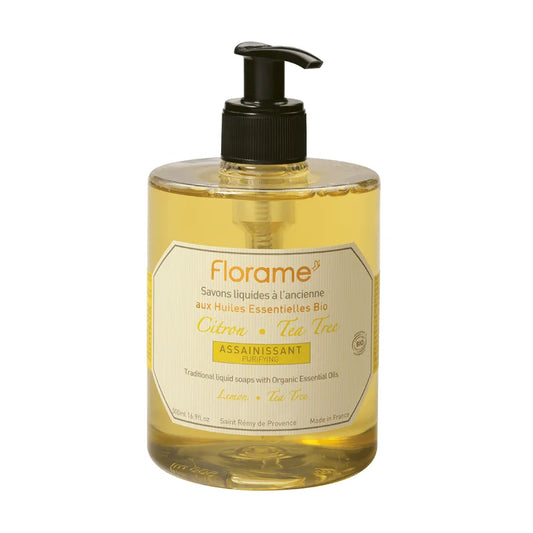FLORAME - Organic Liquid Soap in the Old Style, Sanitizing, Lemon-Tea Tree - Clean & Refresh Naturally! 🍋🧼✨
